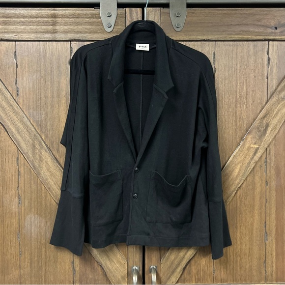 pact Airplane Relaxed 100% Organic Cotton Blazer Black Size Small - Picture 4 of 8